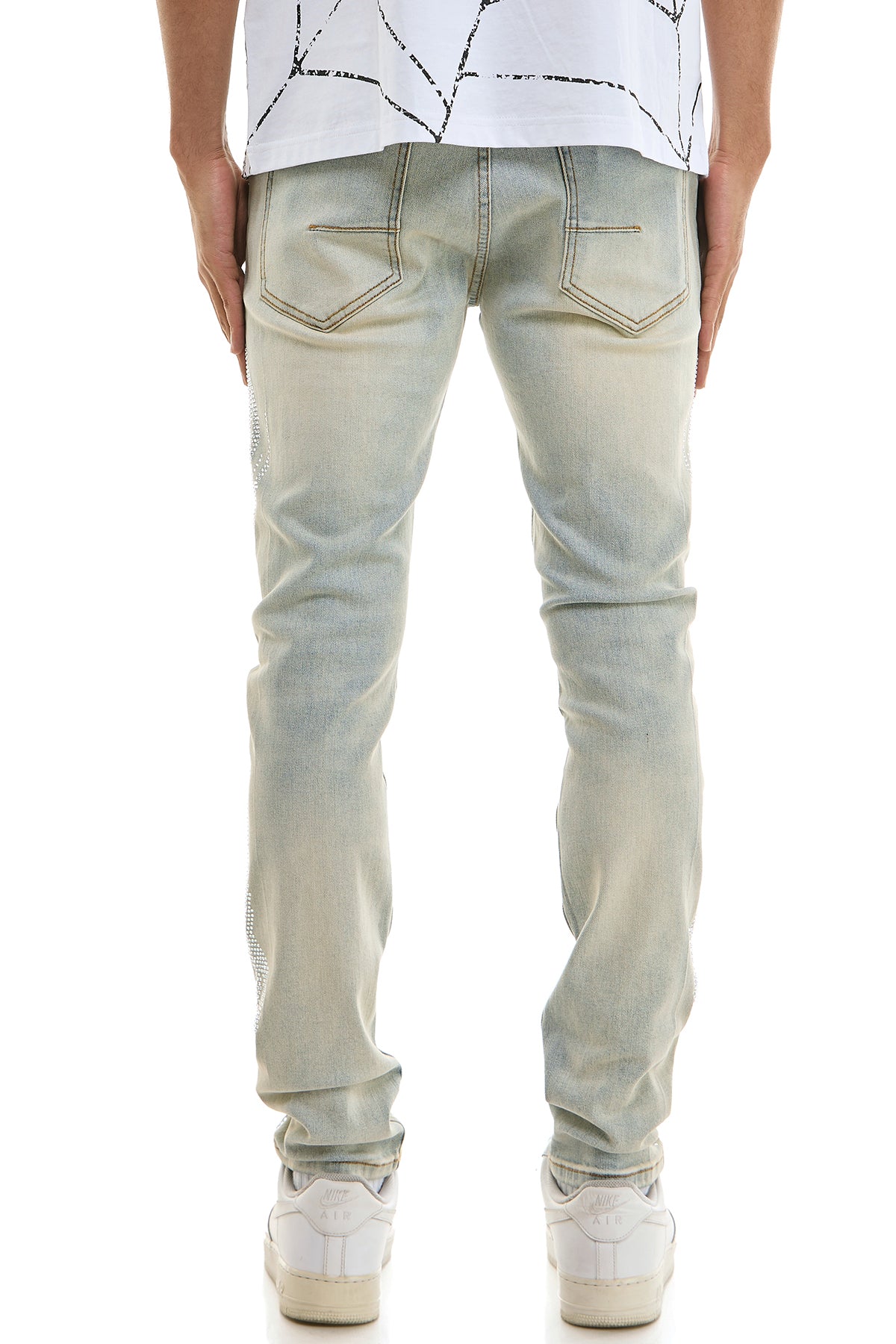 TRIBAL RHINESTONE SKINNY JEANS