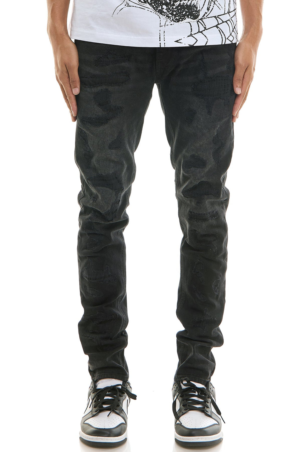 SHADOW RIPPED SKINNY JEANS