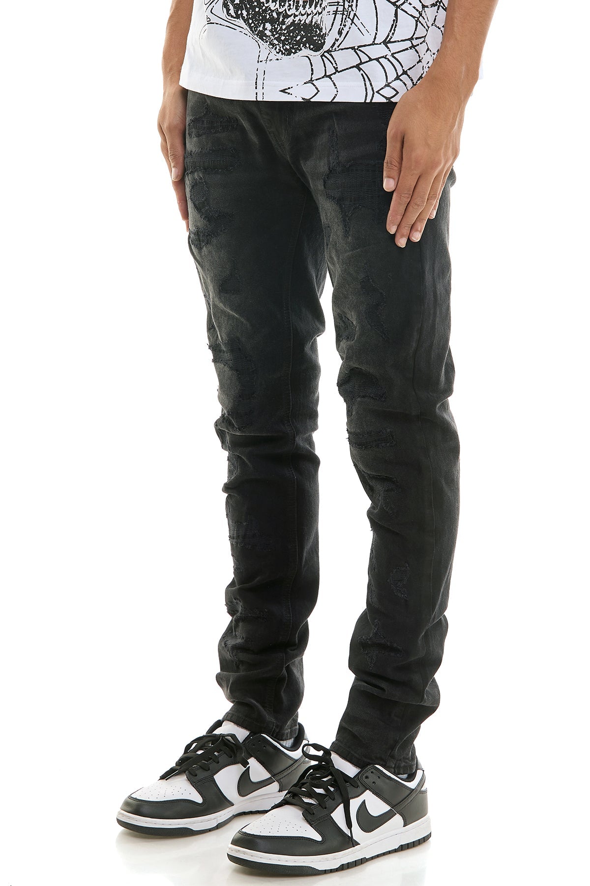 SHADOW RIPPED SKINNY JEANS