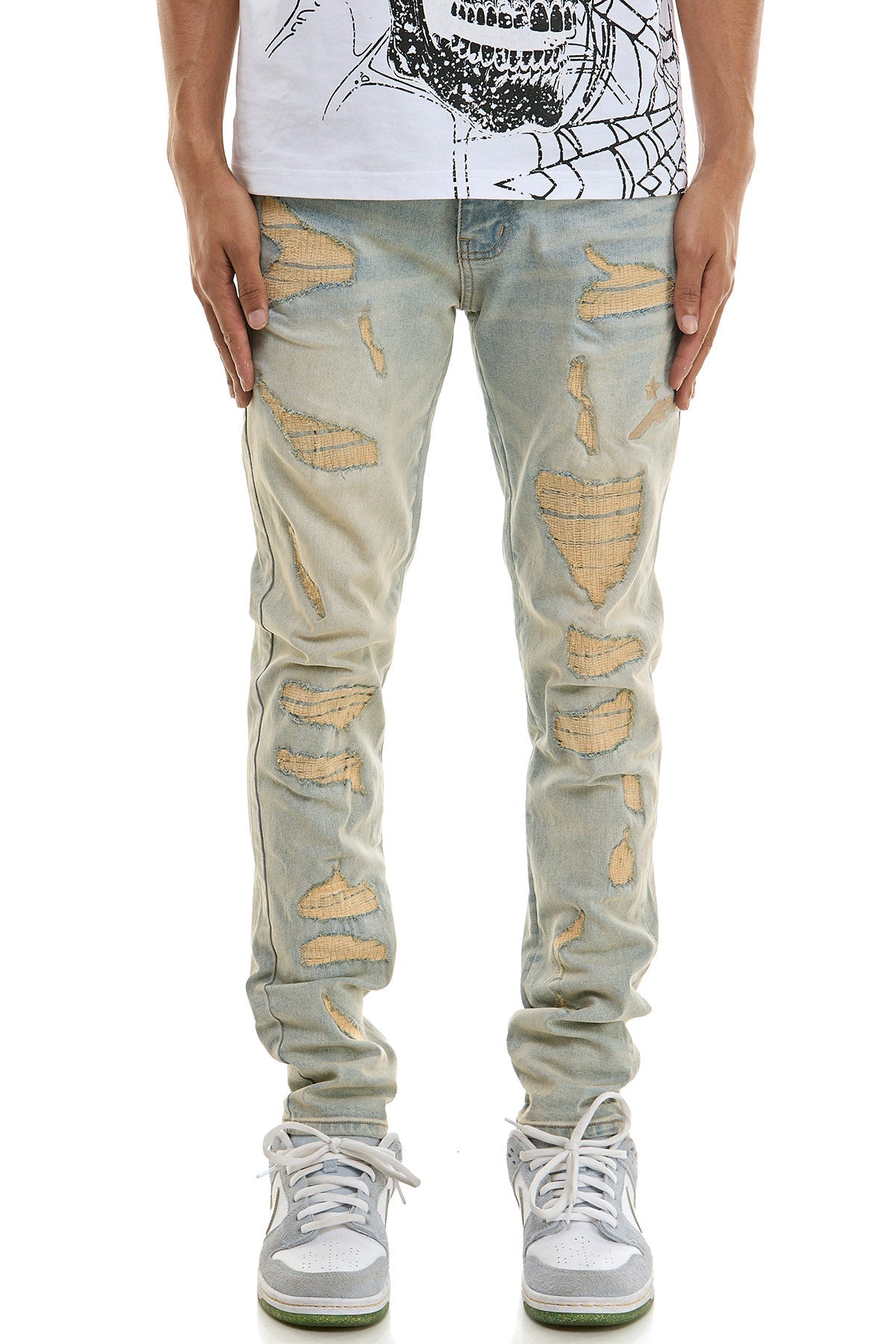 DUNE EMBROIDERED SKINNY JEANS