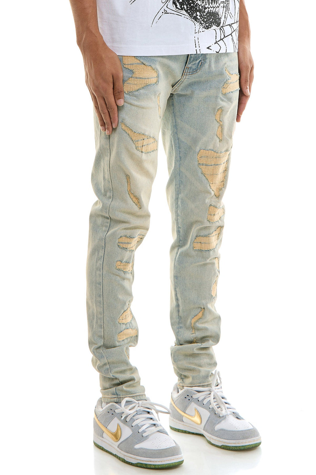 DUNE EMBROIDERED SKINNY JEANS