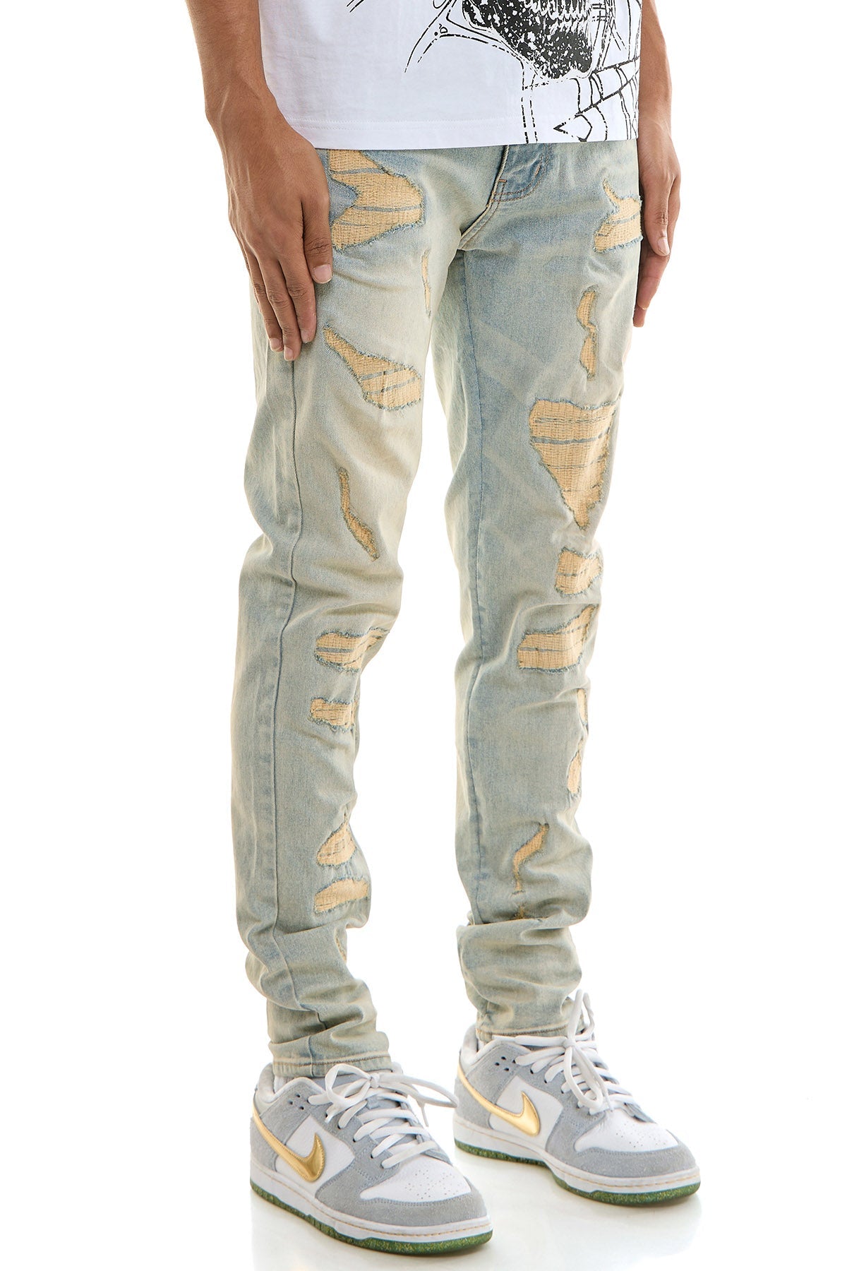 DUNE EMBROIDERED SKINNY JEANS