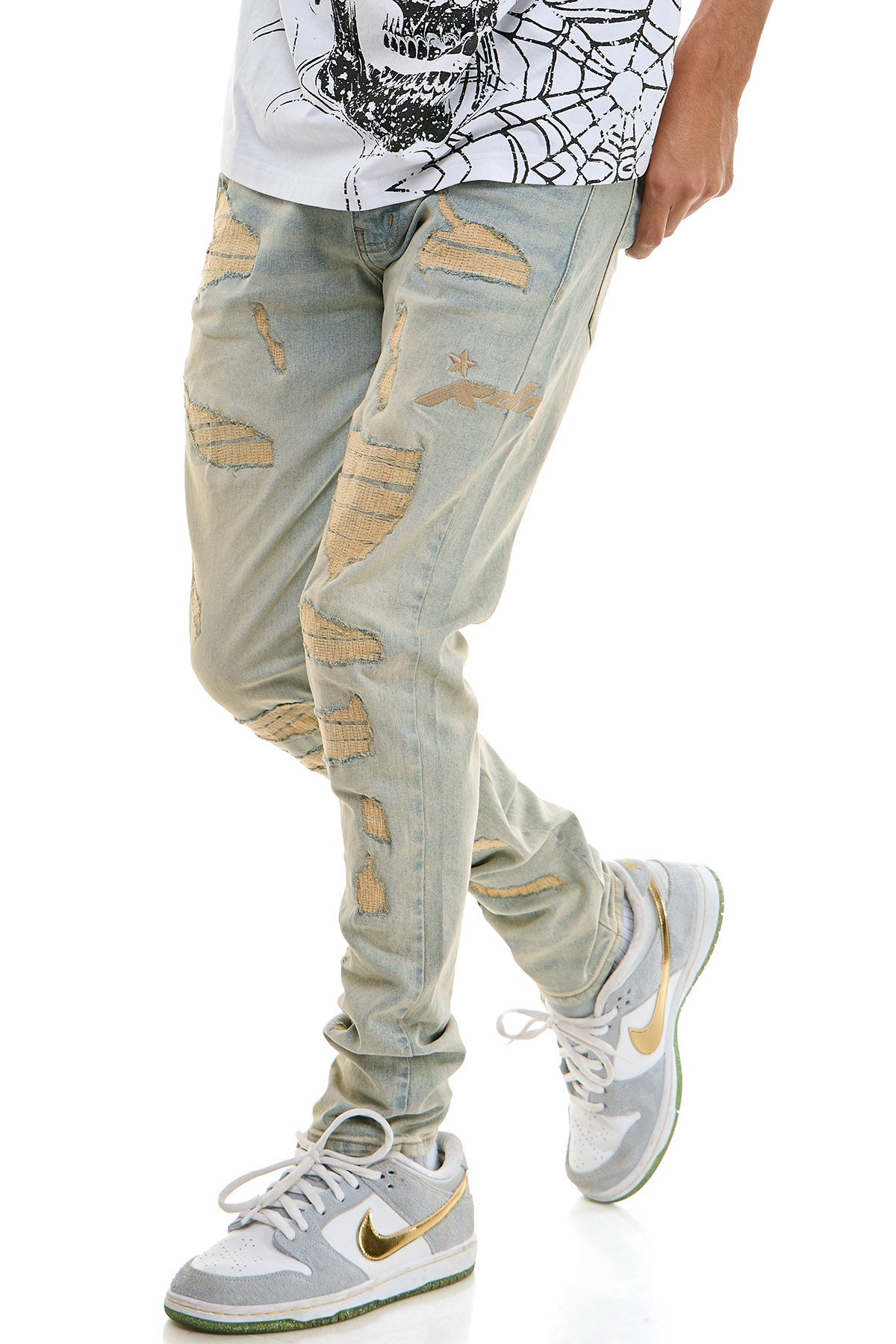 DUNE EMBROIDERED SKINNY JEANS