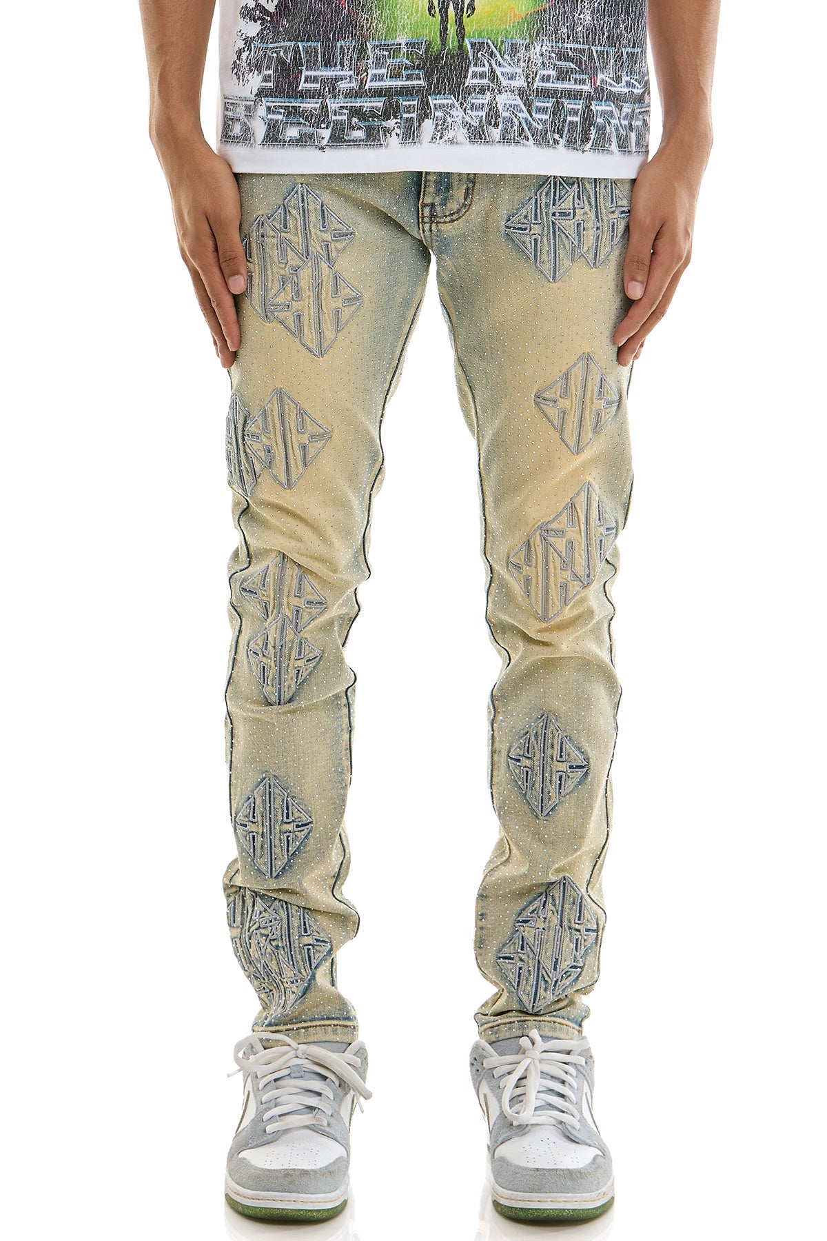 SIGIL RHINESTONE SKINNY JEANS