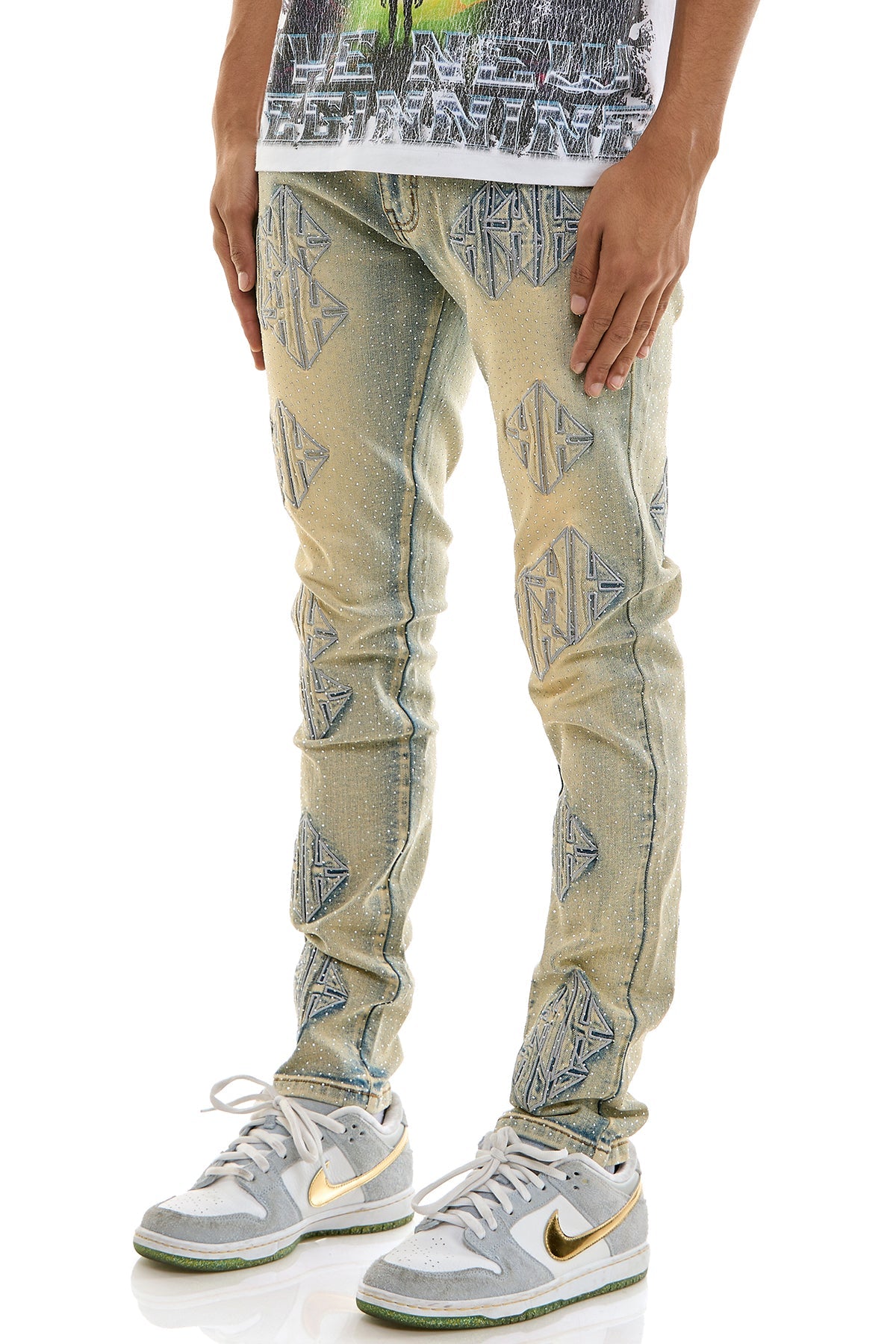 SIGIL RHINESTONE SKINNY JEANS