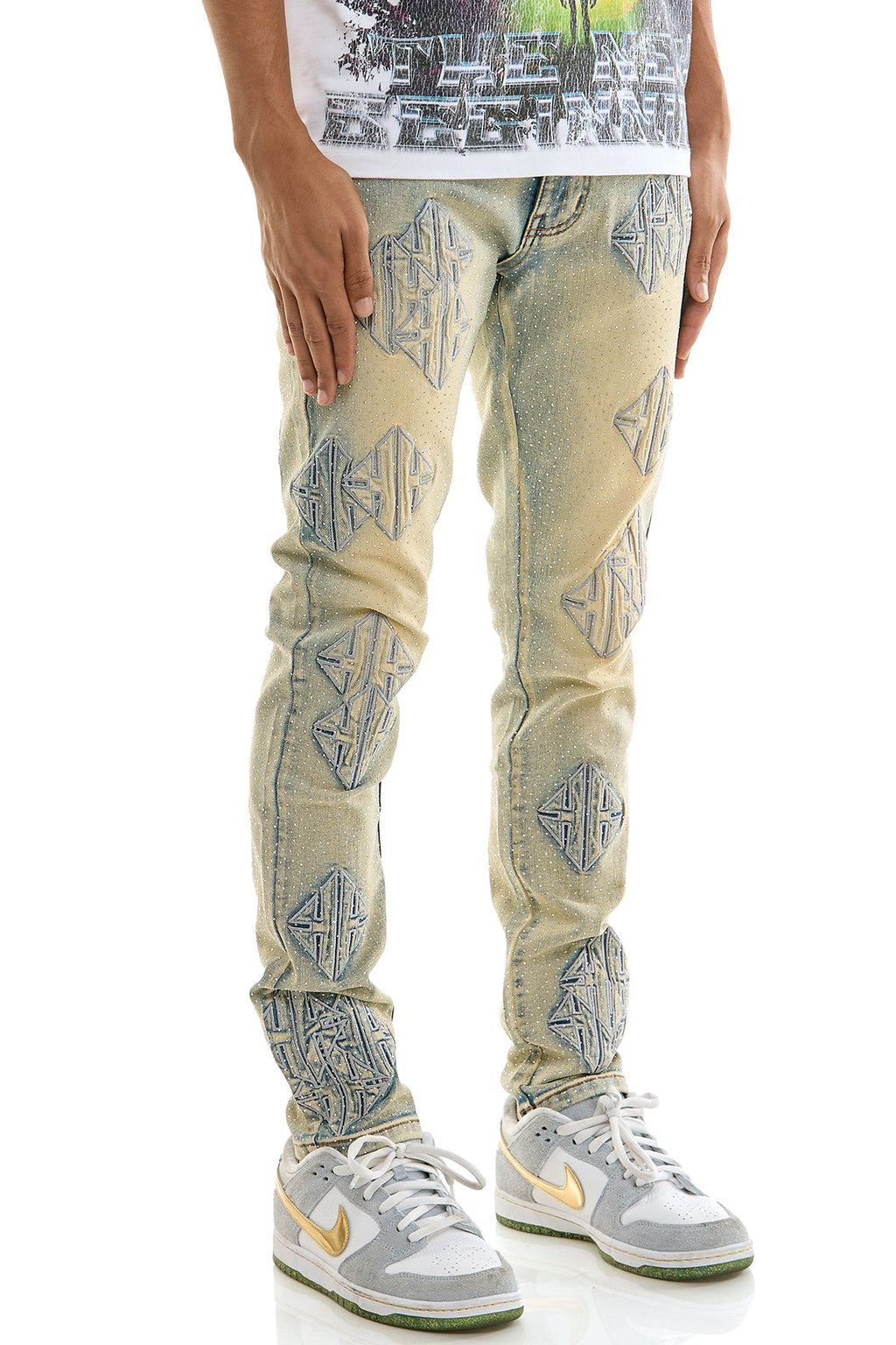 SIGIL RHINESTONE SKINNY JEANS