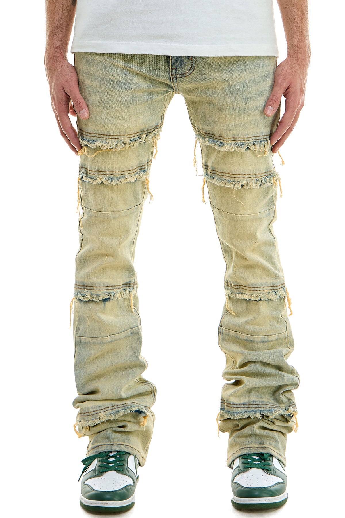 SUPER STACKED PANELLED JEANS