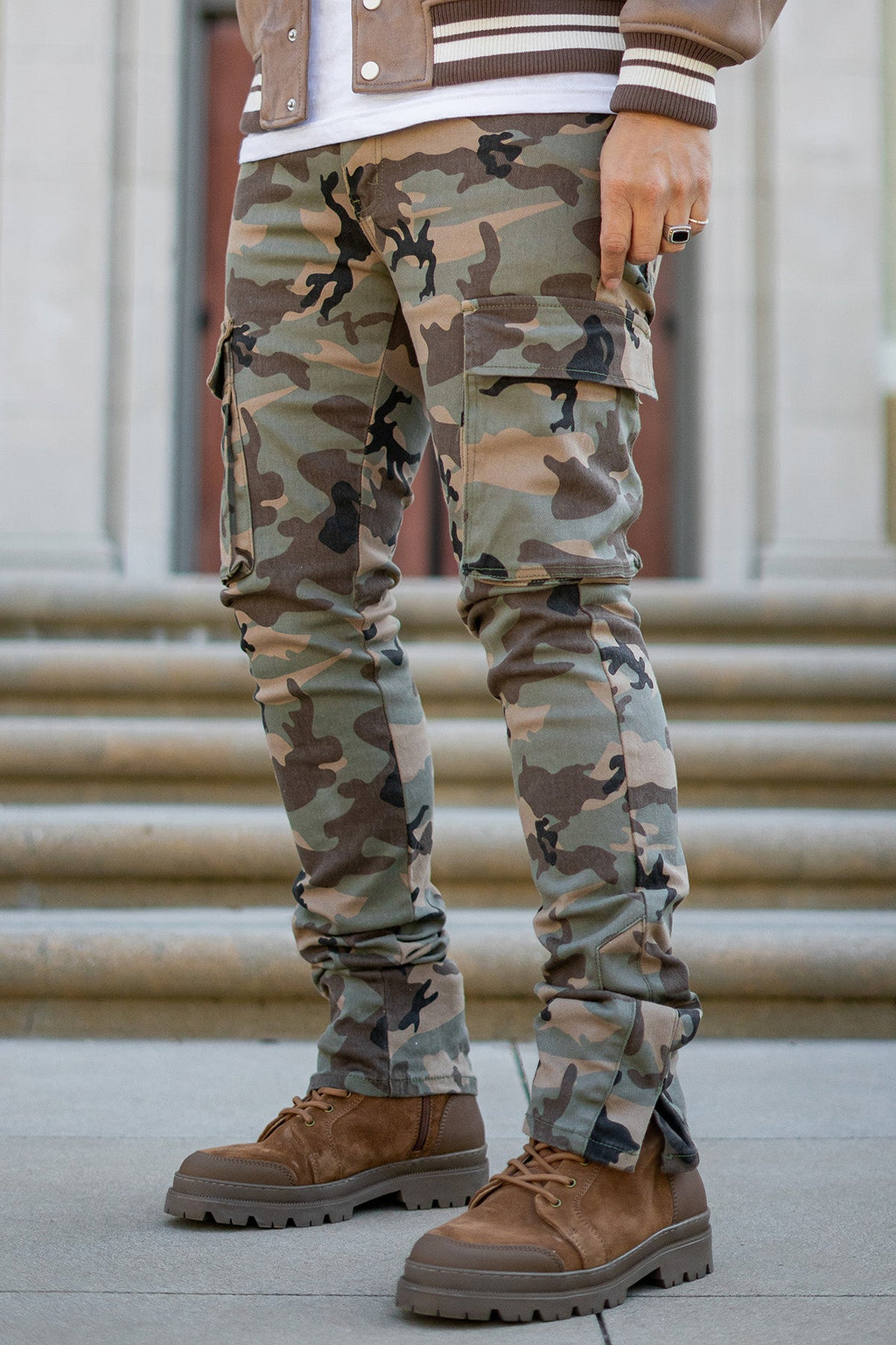 STACKED DOUBLE CARGO PANTS