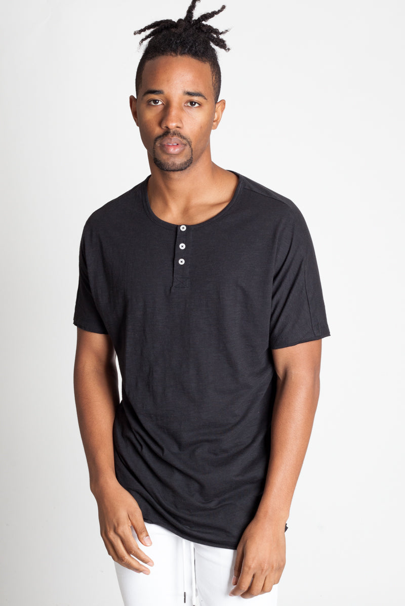 DOLMAN SLEEVE HENLEY TEE