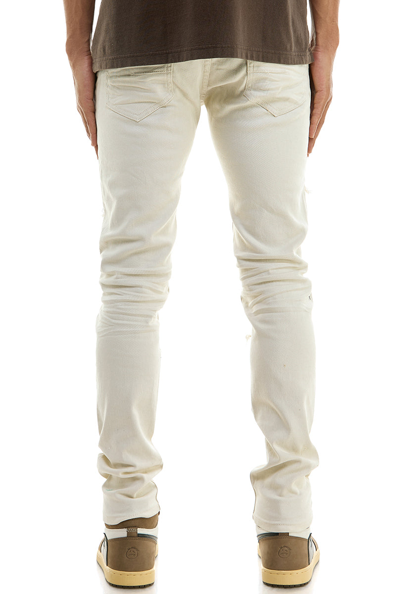 PATCHED AND DISTRESSED SKINNY PANTS