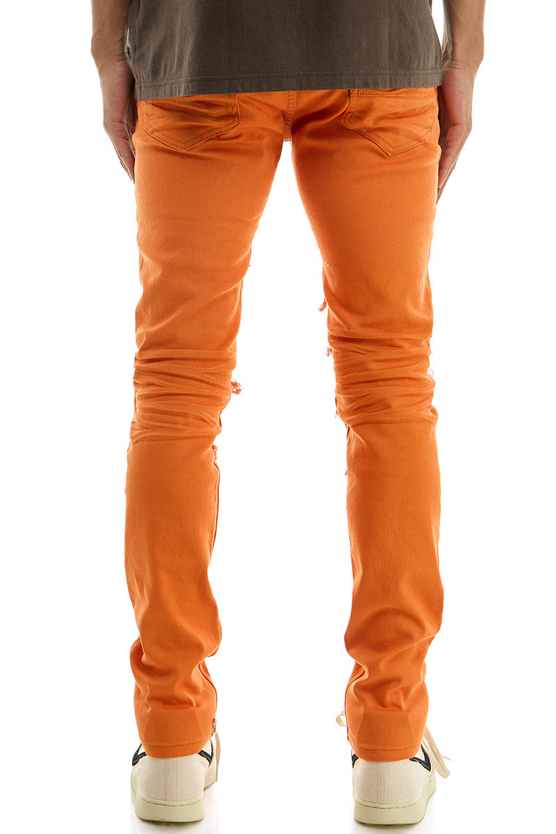 PATCHED AND DISTRESSED SKINNY PANTS