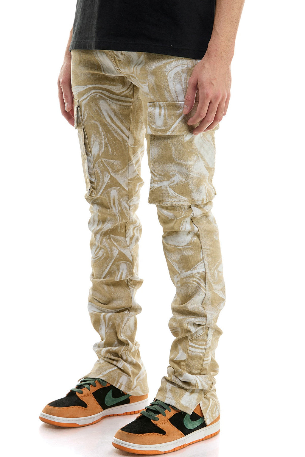 STACKED DOUBLE CARGO PANTS