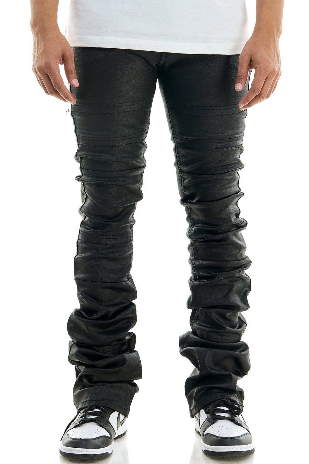 SUPER STACKED WAXED PANTS