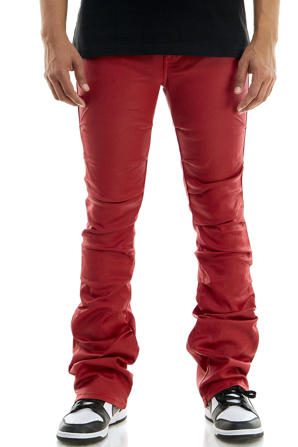 WAX+PLEAT FLARE PANTS