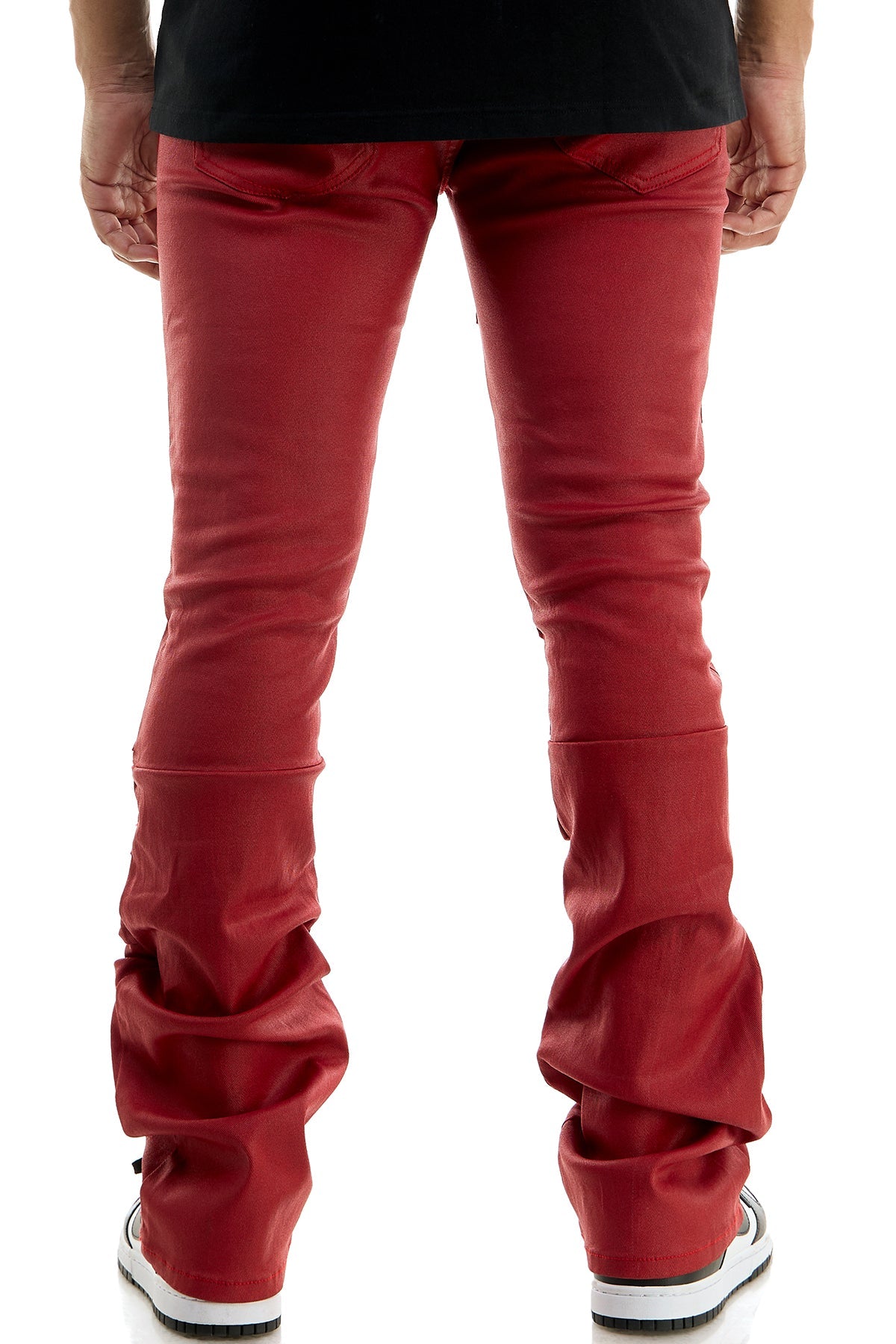 WAX+PLEAT FLARE PANTS