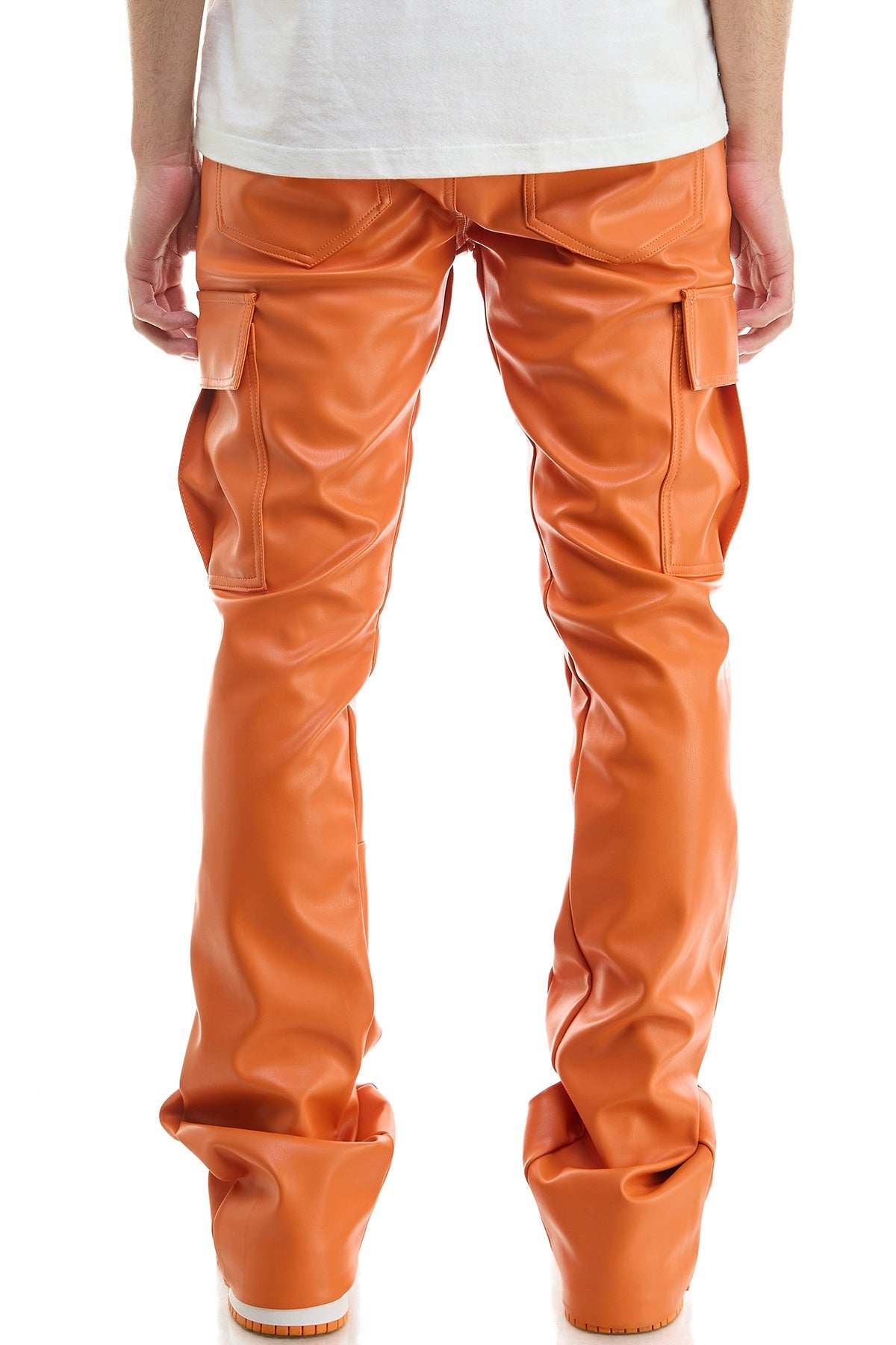 LEATHER FLARE PANTS