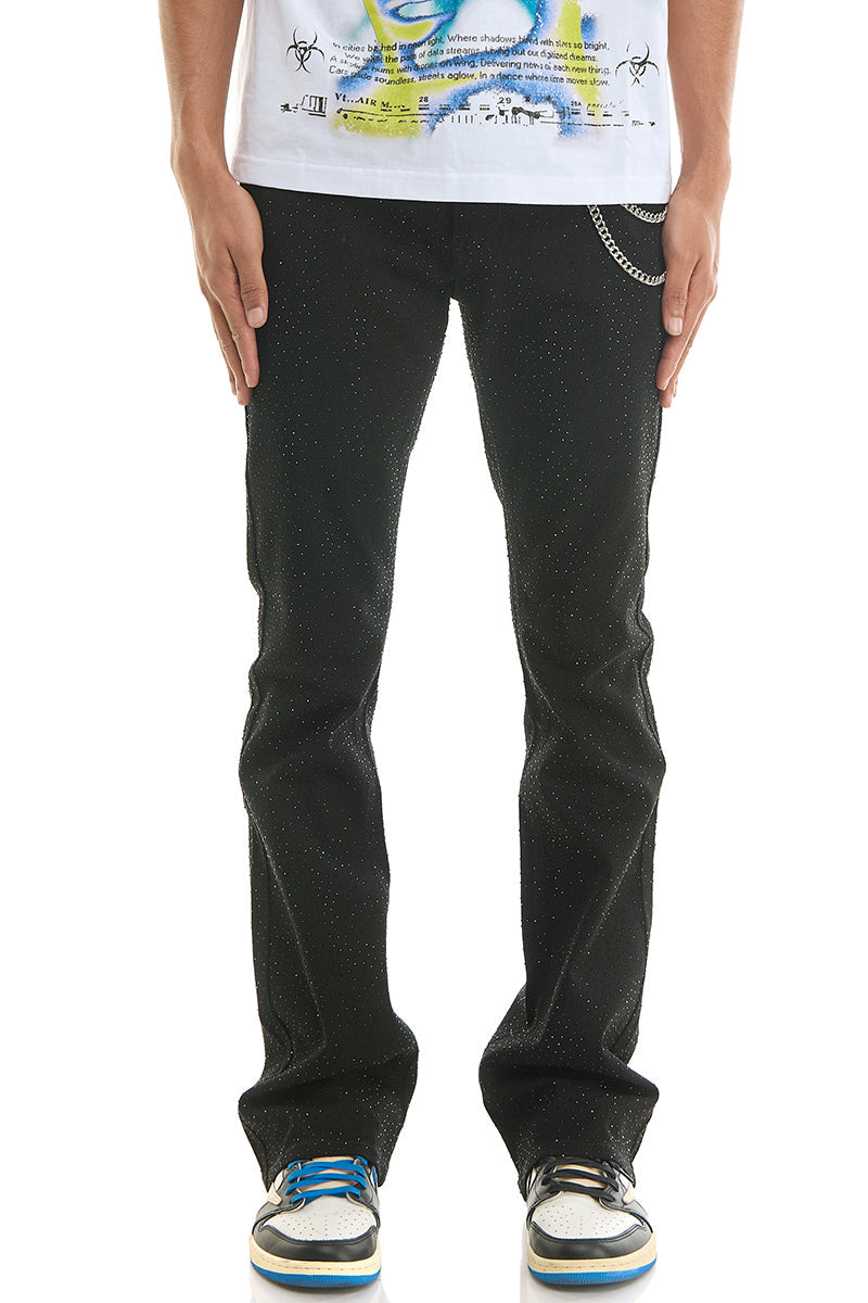 RHINESTONE FLARE JEANS