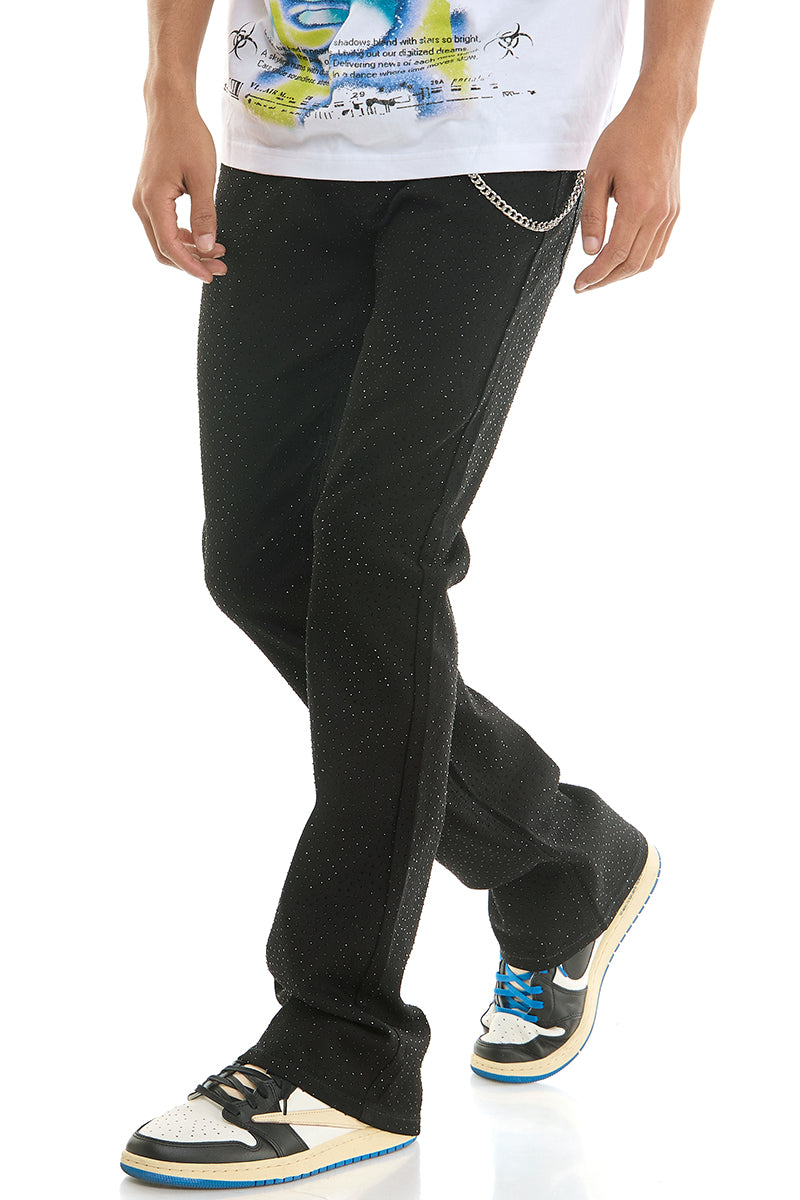 RHINESTONE FLARE JEANS