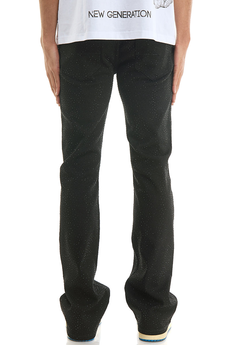 RHINESTONE FLARE JEANS
