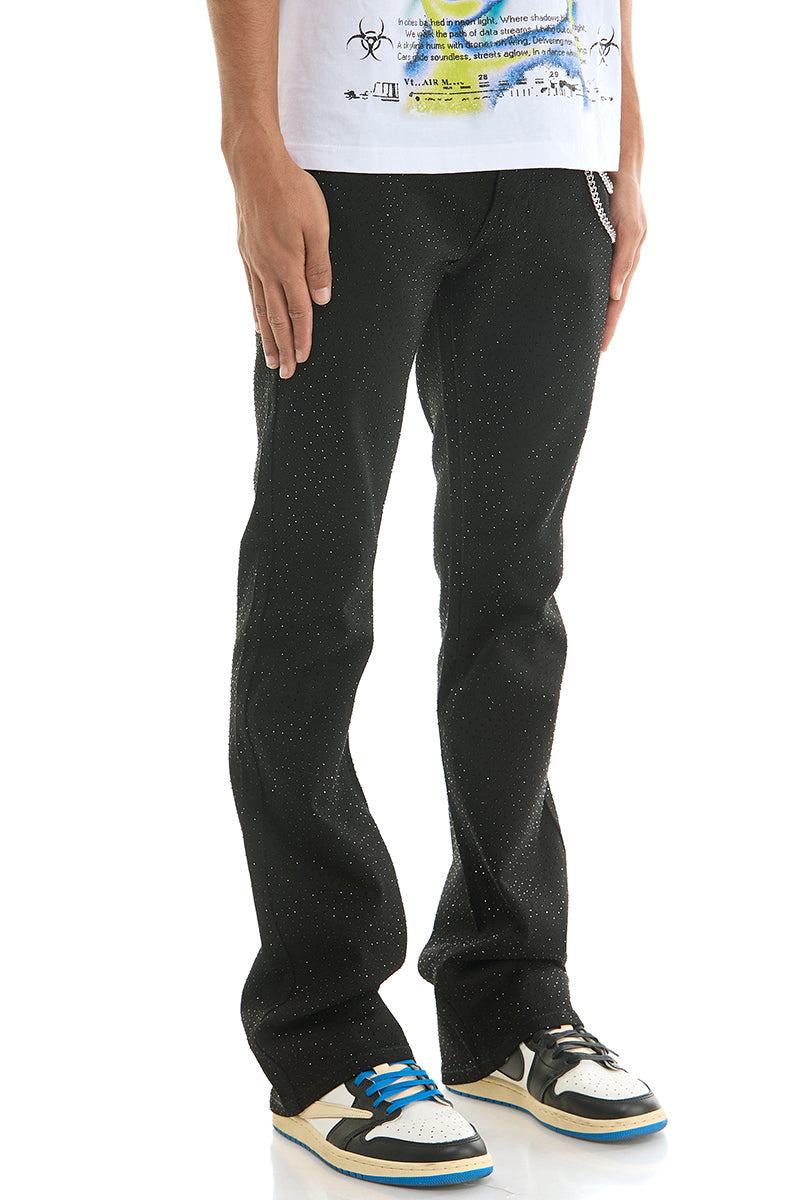 RHINESTONE FLARE JEANS