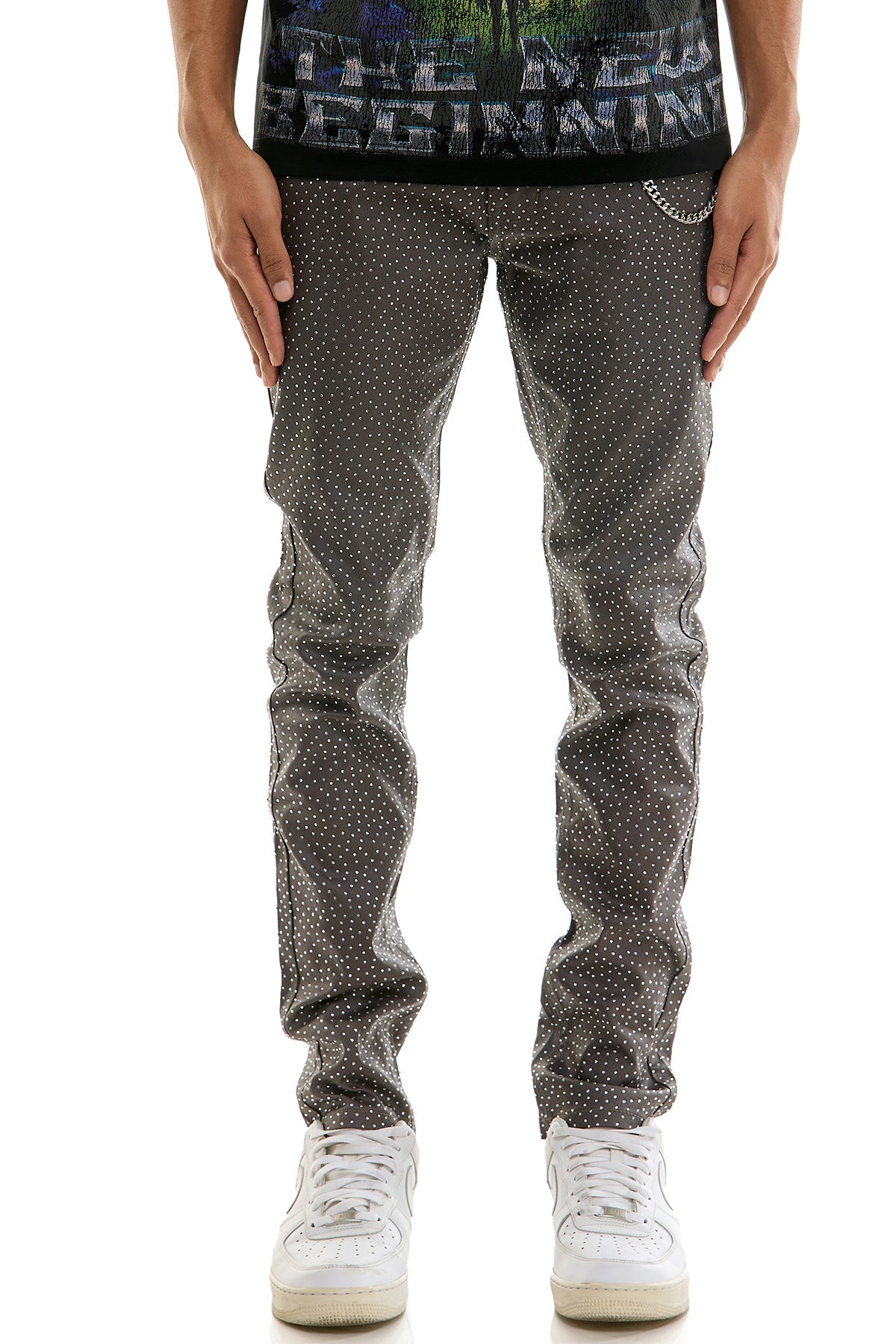 SHINE RHINESTONE JEANS