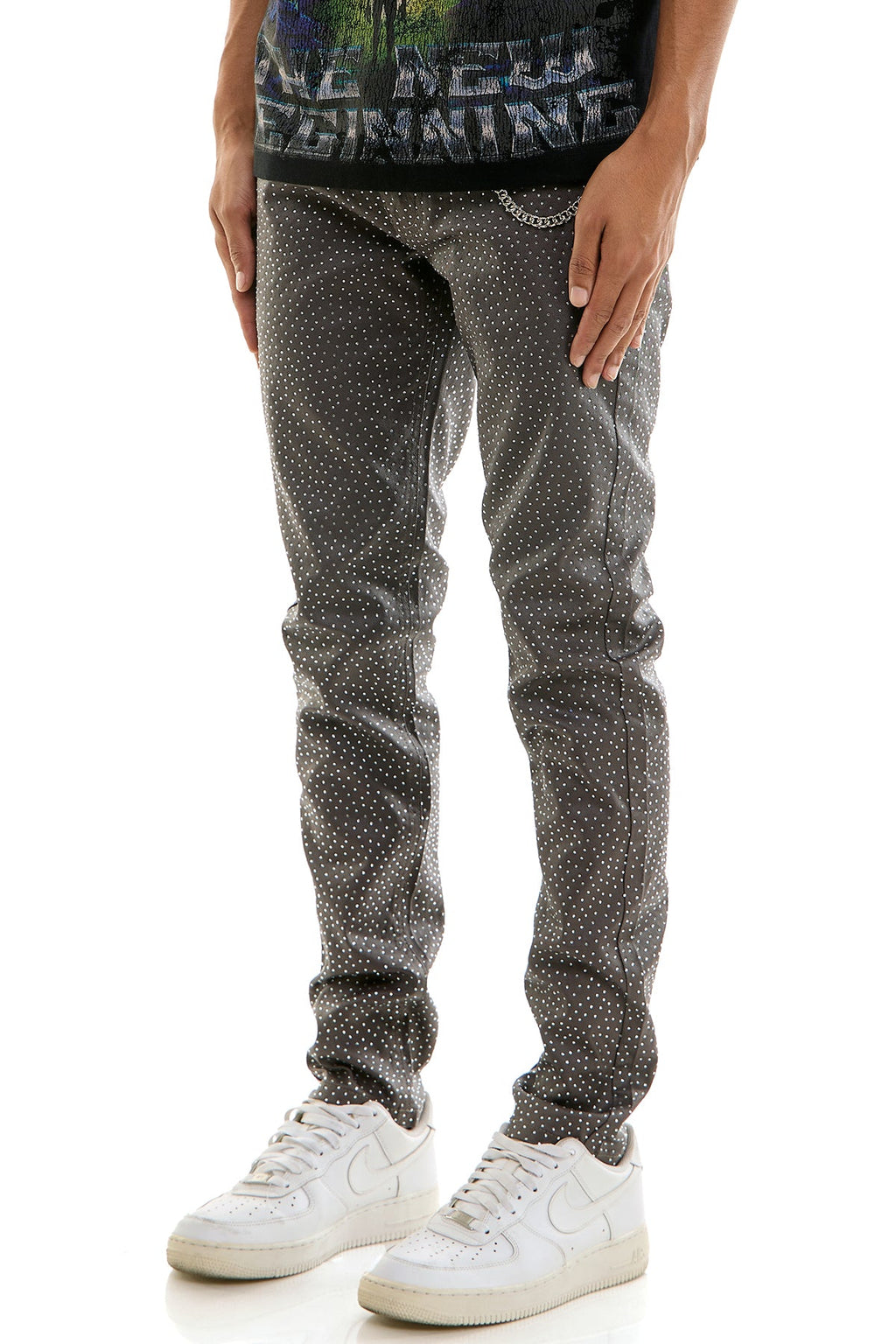 SHINE RHINESTONE JEANS