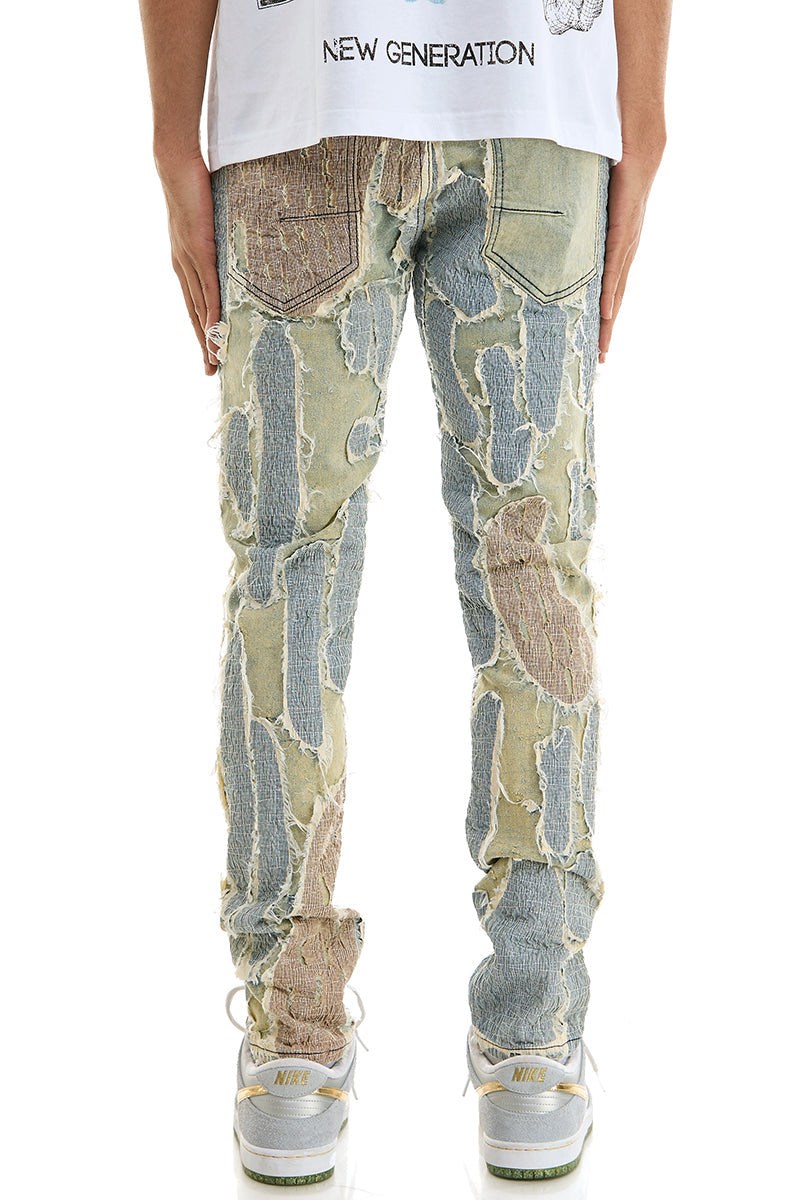 OVER PATCHED SKINNY JEANS