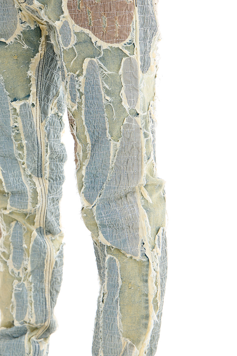 OVER PATCHED SKINNY JEANS