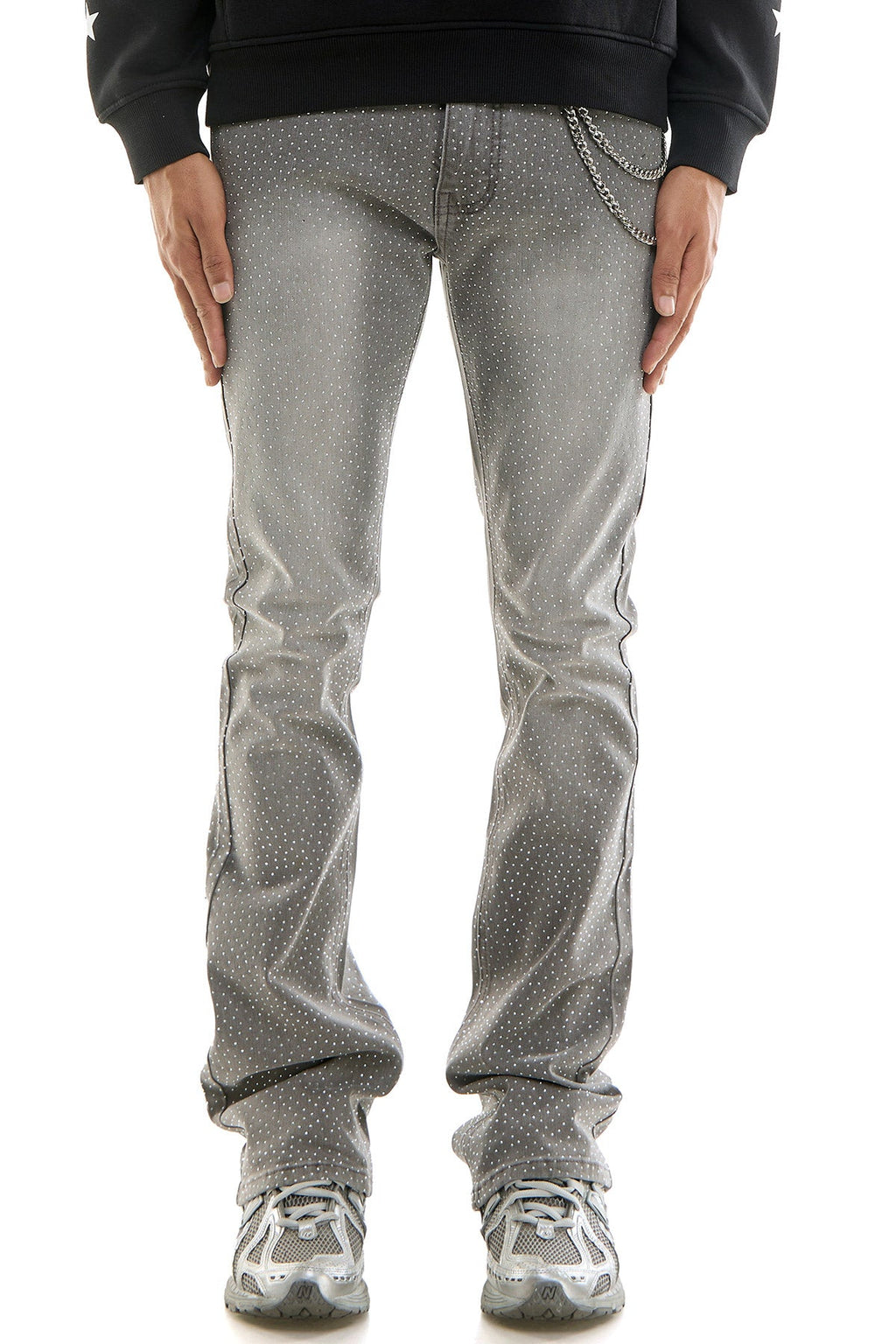 RHINESTONE FLARE JEANS