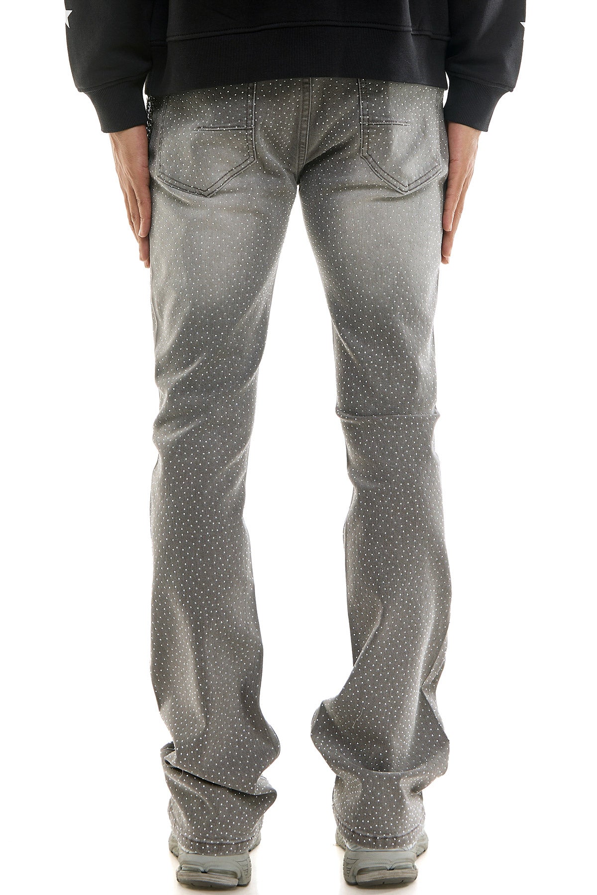 RHINESTONE FLARE JEANS