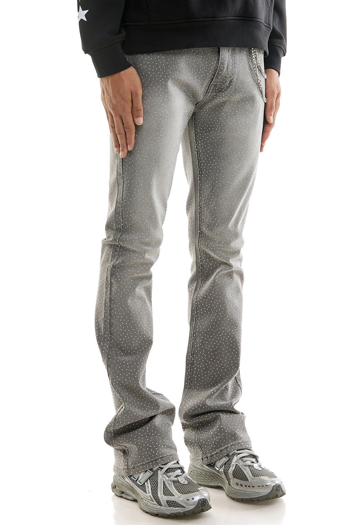 RHINESTONE FLARE JEANS