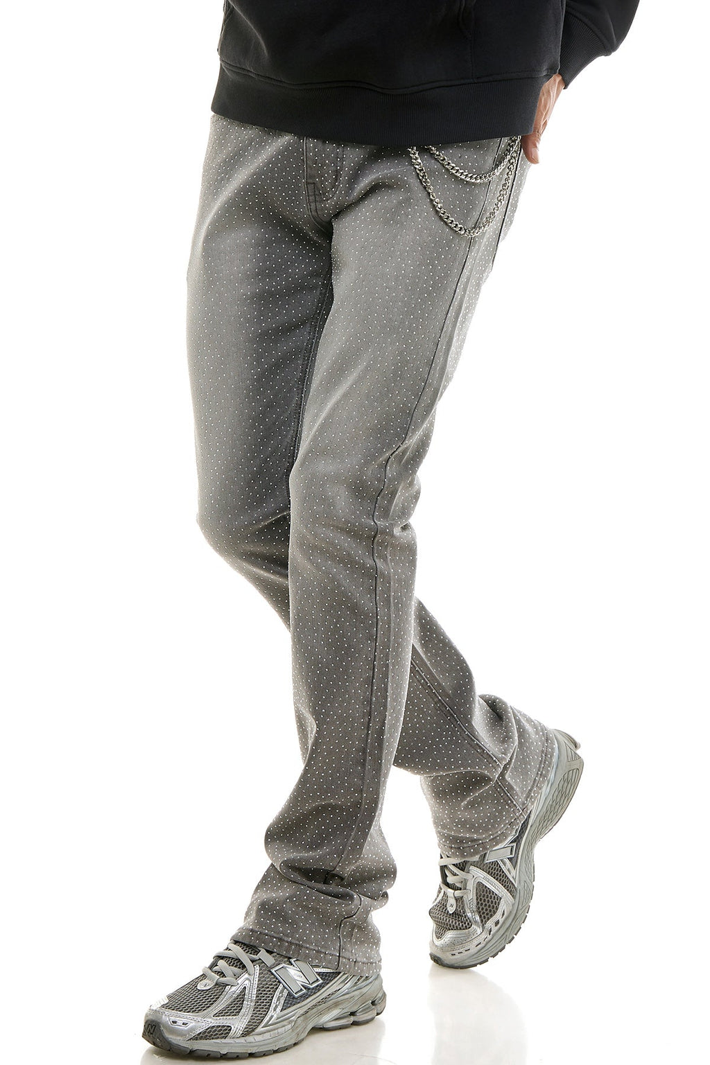 RHINESTONE FLARE JEANS