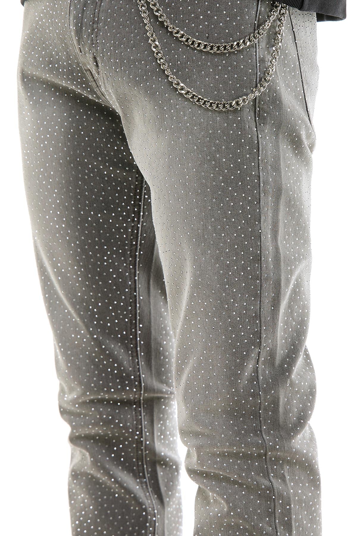 RHINESTONE FLARE JEANS