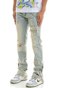 CHAIN STACKED JEANS
