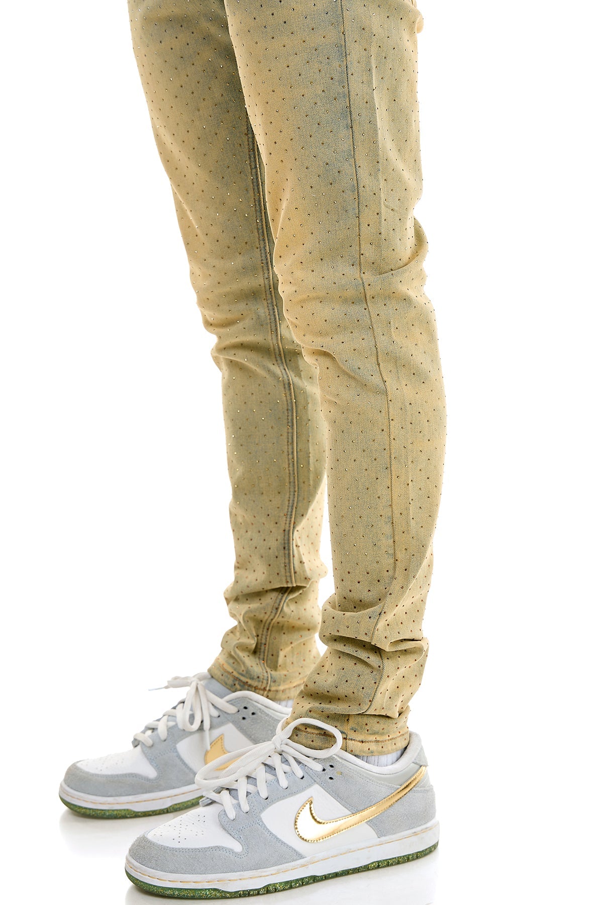 GOLDEN RHINESTONE SKINNY JEANS