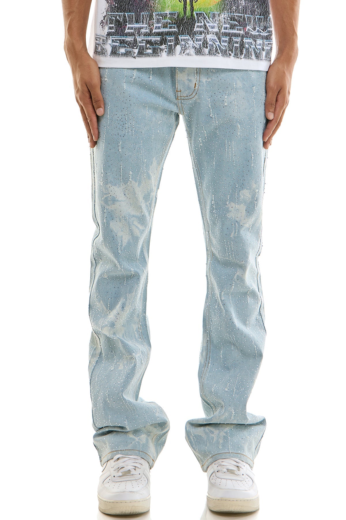 MIST BLING SKINNY FLARE JEANS