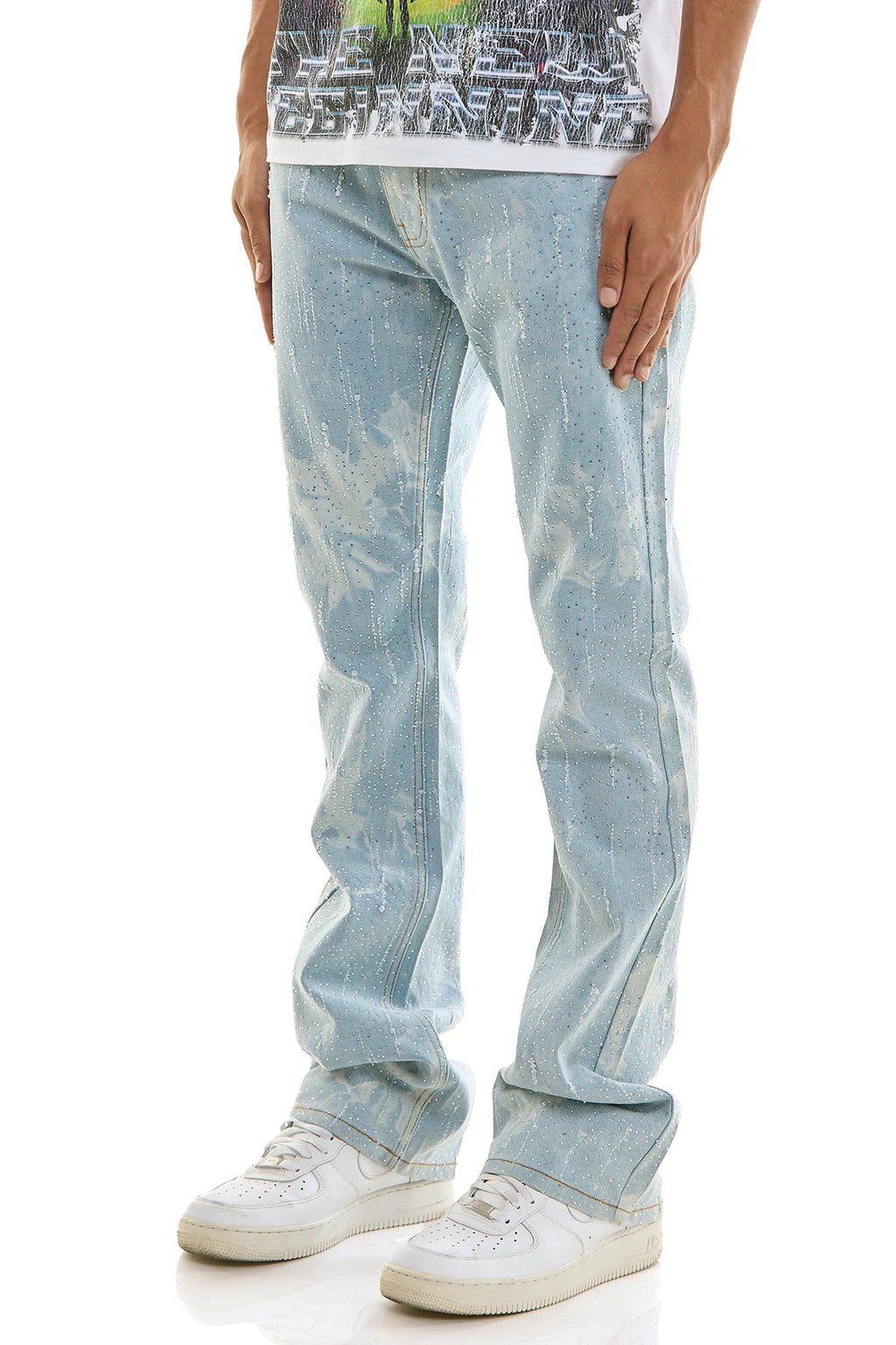 MIST BLING SKINNY FLARE JEANS