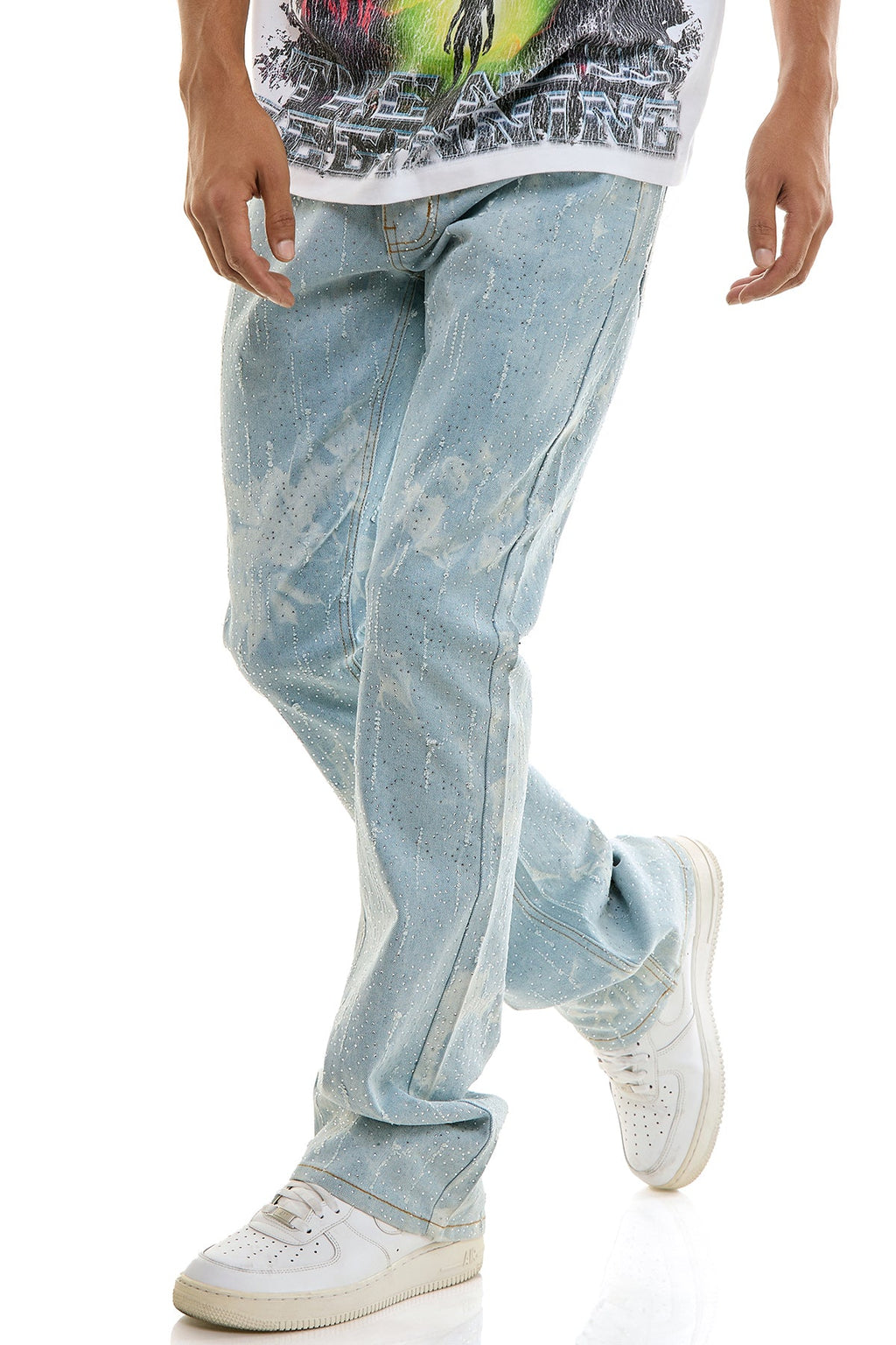 MIST BLING SKINNY FLARE JEANS