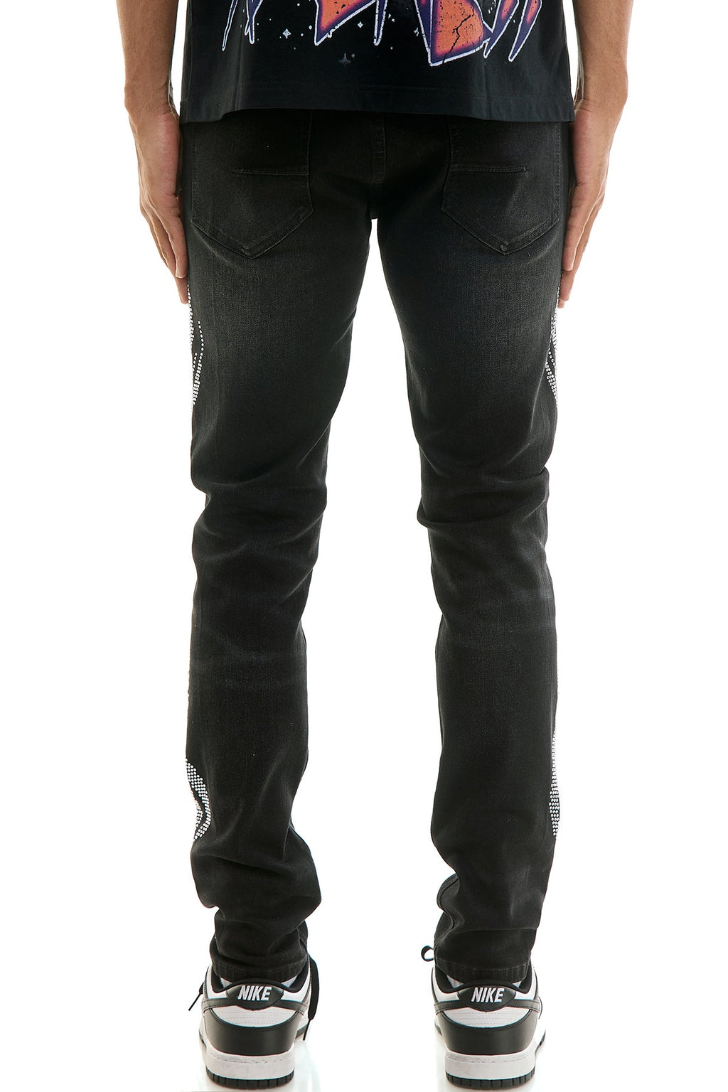 TRIBAL RHINESTONE SKINNY JEANS