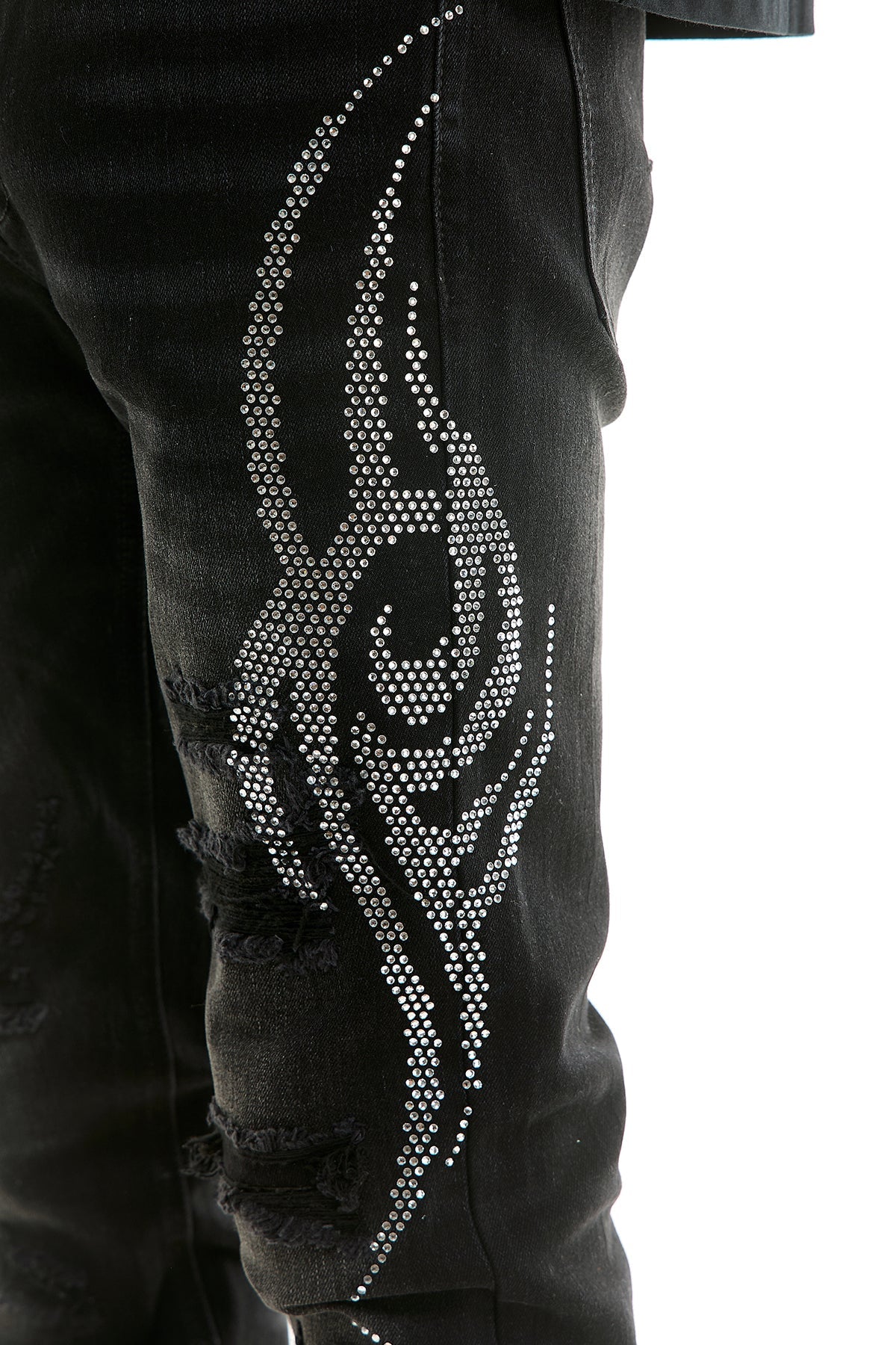 TRIBAL RHINESTONE SKINNY JEANS