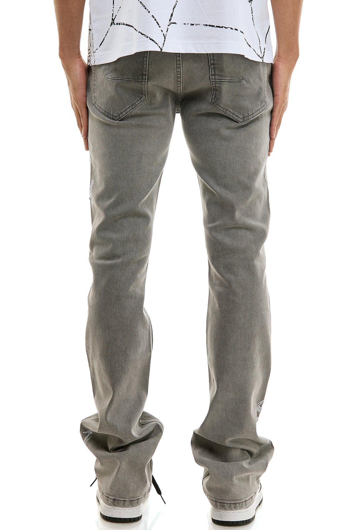 STAY HIGH RHINESTONE SKINNY FLARE JEANS