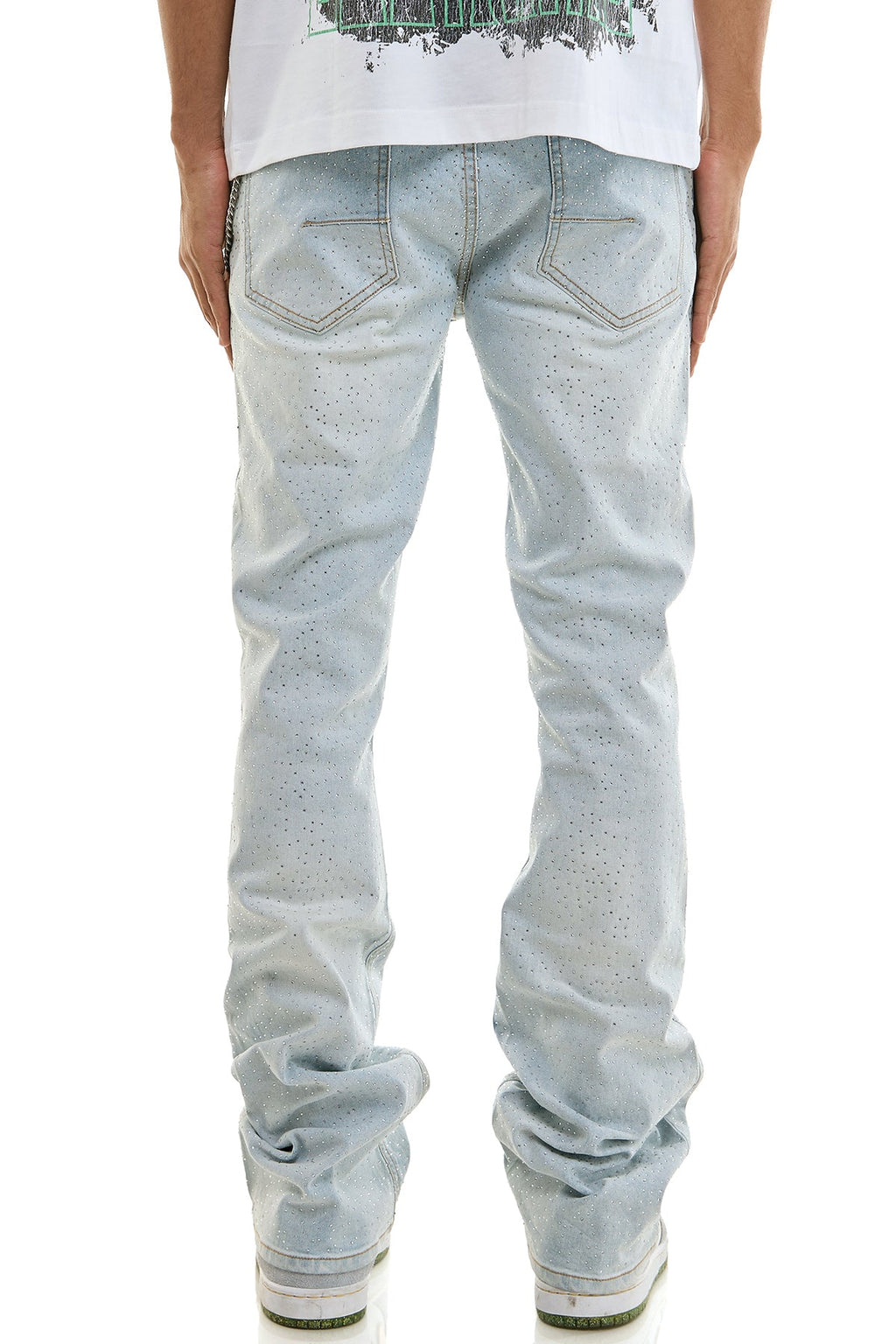 RHINESTONE FLARE JEANS