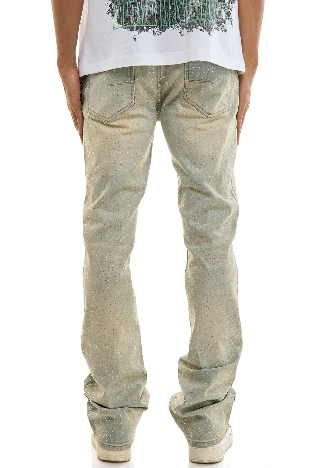 RHINESTONE FLARE JEANS